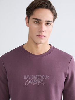 Bisiklet Yaka Bask?l? Erkek Sweatshirt