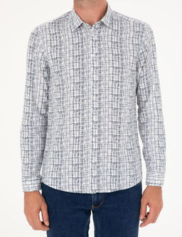 Темно-синяя приталенная рубашка с длинным рукавом - Cacharel фото 6