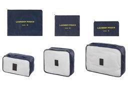 Набор 6 дорожных органайзеров Синий (3 органайзера и 3 косметички) - El casa фото 3