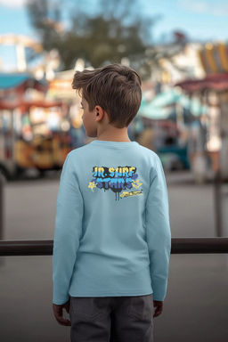 Mavi Erkek Cocuk S?rt Bask?l? Orme T-Shirt TKDAW25TS00031