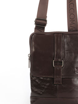LACCOMA сумка VIN33552-1-коричневый натуральная кожа хлопок  фото 3