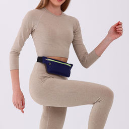 Сумка для бега на молнии, светоотражающие элементы, синяя