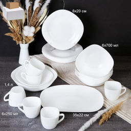 Столовый набор 20 предметов квадратный с кружками БИГ / SQ-14/8575912 (WHITE) - ГалеонТрейд фото 3