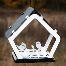 Кормушка для птиц металлическая Птичий дворик 28,5х20х37см, белый (Россия)