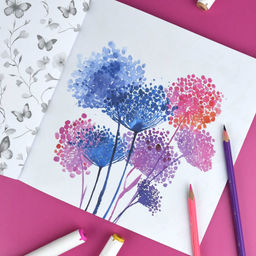 Книжка-раскраска для детей. Серия "Творческая раскраска" арт. 73318 ЦВЕТЫ /215x215 мм, 16 л., блок - офсет 120 г/м?, полноцветная печать/печать в одну краску, обл - мелованный картон 200 г/м?, клеевое скрепление,