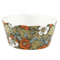 "Садовая фантазия" Салатник фарфоровый 350мл, д11,7см, h5,6см, волнистый край, с деколью, в коробке (Китай)