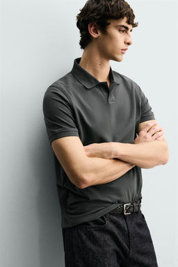 POLO ESTRUCTURA PIQU? / Gris oscuro - Zara фото 5