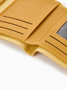 Кошелёк женский на кнопке, 11?1?10 см, комбинированный, жёлтый