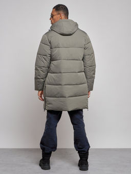 Парка мужская зимняя удлиненная молодежная серого цвета 806Sr - Wonderrman фото 5