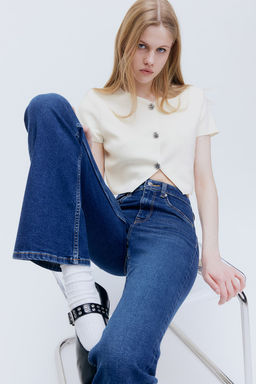 Short-sleeved jersey cardigan