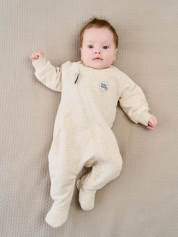 Комбинезон косуха с закрытой ножкой "Ванильный пудинг" утепленный 0+