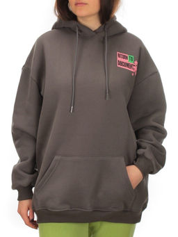 KD722 DK. GRAY Худи женское на флисе