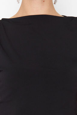 Trendyolmilla Siyah Asimetrik Vatkal? Orme Bluz TPRSS24BZ00037 фото 6