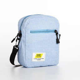 Сумка молодёжная на молнии, цвет голубой - Simaland фото 3