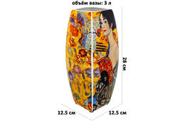 Ваза 3 л 12,5*12,5*28 см Дама с веером квадрат, NEW BONE CHINA - Elan gallery фото 2