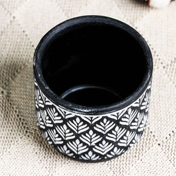 Кашпо для цветов «Узоры», 330 мл, 8.5×8.5×8.5 см, керамическое, МИКС