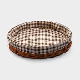 Корзинка для хлеба Доляна Домашний уют, d=25.5 см, пластик, плетёная, коричневая