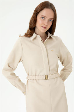 U. S. Polo Assn Женское кремовое тканое платье - U.s. polo assn фото 4
