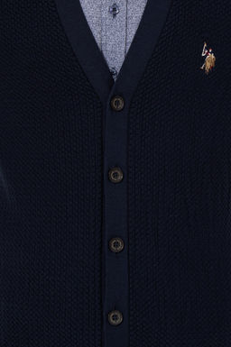 Мужской темно-синий базовый трикотажный кардиган Неожиданная скидка в корзине - U.s. polo assn фото 12