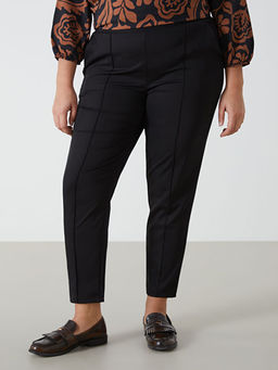 Kad?n Beli Lastikli D?z Pantolon