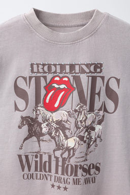 CAMISETA EFECTO LAVADO ROLLING STONE  / Marr?n / Topo - Zara фото 4