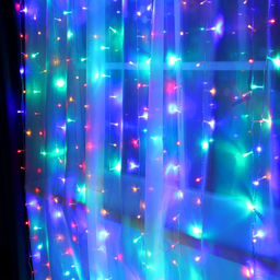 Гирлянда Занавес 2?3 м, IP20, прозрачная нить, 720 LED, свечение мульти, 8 режимов, 220 В - Luazon lighting фото 4