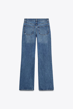 TRF RIPPED WIDE-LEG MID-WAIST JEANS - Zara фото 6