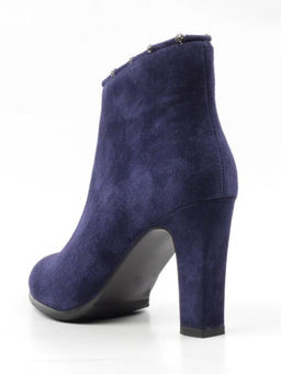 01-D8-4187 DARK BLUE Ботильоны женские (натуральная замша, байка)