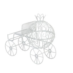 Миниатюра садовая Blumentag MET-099 Карета металл 18 х 19.5 см 01 Белый