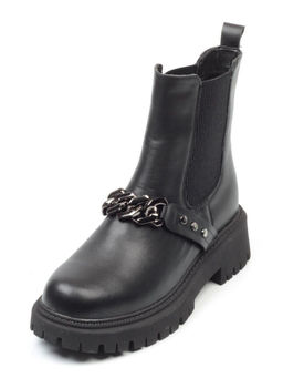 01-5272-1 BLACK Ботинки демисезонные женские (искусственная кожа, байка)