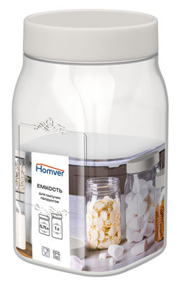 Цена за 2 шт. Емкость для сыпучих продуктов "Лентилс" 1л (светло-бежевый) 223136525/02,,