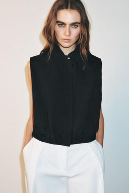 PANTAL?N POPEL?N PINZAS / Blanco - Zara фото 4