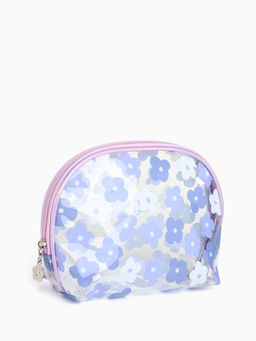 Набор простых косметичек на молниях 2 в 1, с принтами, сиреневый