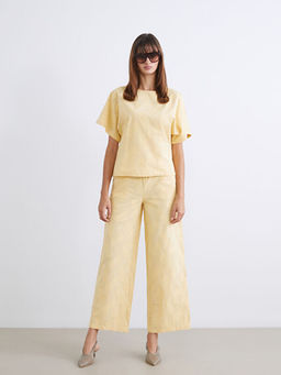 Beli Lastikli Desenli Geni? Pa?a Kad?n Pantolon