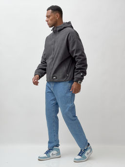 Куртка из вельвета мужская демисезонная темно-серого цвета 25336TC