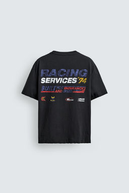 CAMISETA LAVADA GR?FICOS / Negro - Zara фото 8