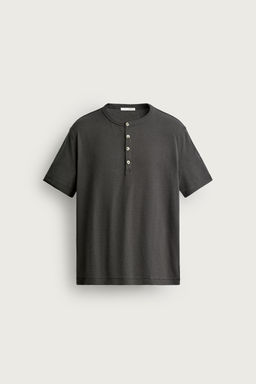 CAMISETA REGULAR FIT CUELLO PANADERO / Marr?n - Zara фото 5