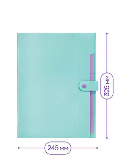 Папка А4, 5 отделений, Calligrata, 600 мкм, на кнопке, зеленая, матовая