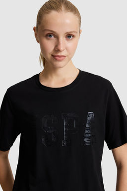 Kad_n Siyah Bisiklet Yaka Basic Ti__rt - U.s. polo assn фото 2