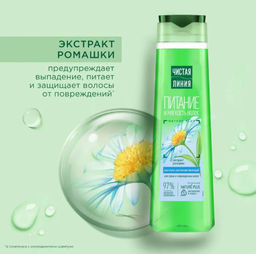 ЧИСТ.ЛИНИЯ д/волос шампунь 250мл Ромашка д/сухих/поврежд.