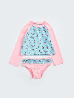Bask?l? K?z Bebek Bikini Tak?m?