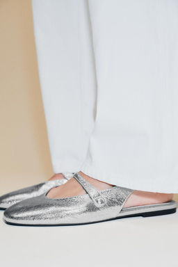 METALLIC EFFECT BALLERINAS - Zara фото 3
