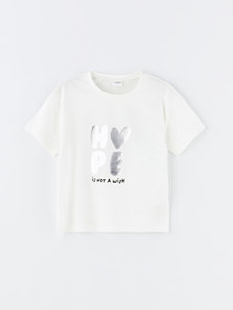 Bisiklet Yaka Bask?l? K?sa Kollu K?z ?ocuk ?ortlu Pijama Tak?m? - Waikiki фото 2