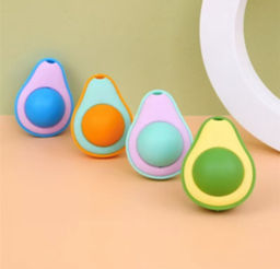 Цена за 6 шт. Игрушка для кошек мячик "Счастливый хвост!", цвет фиолетовый/зеленый, 6*4,6см