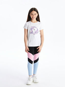 Beli Lastikli Renk Bloklu K?z ?ocuk Tayt - Waikiki фото 2