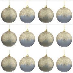 Набор из 12шт Украшение новогоднее Шар "Алмазная роскошь", D 8 см, L35 W27 H8,5 см