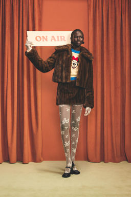 CROPPED FIT FAUX FUR JACKET HARRY LAMBERT FOR ZARA X DISNEY