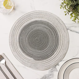 Салфетка сервировочная на стол Доляна «Градиент», d=30 см, серая