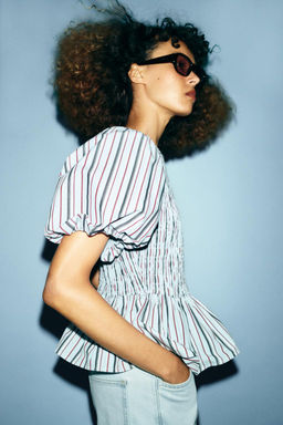 STRIPED SMOCKED TOP - Zara фото 4