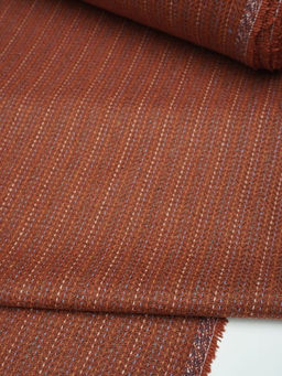 Шерсть пальтово-костюмная Твид Полоска-пунктир цв.кирпичный, ш.1.5м, шерсть-30%, п/э-70% - Купава фото 15